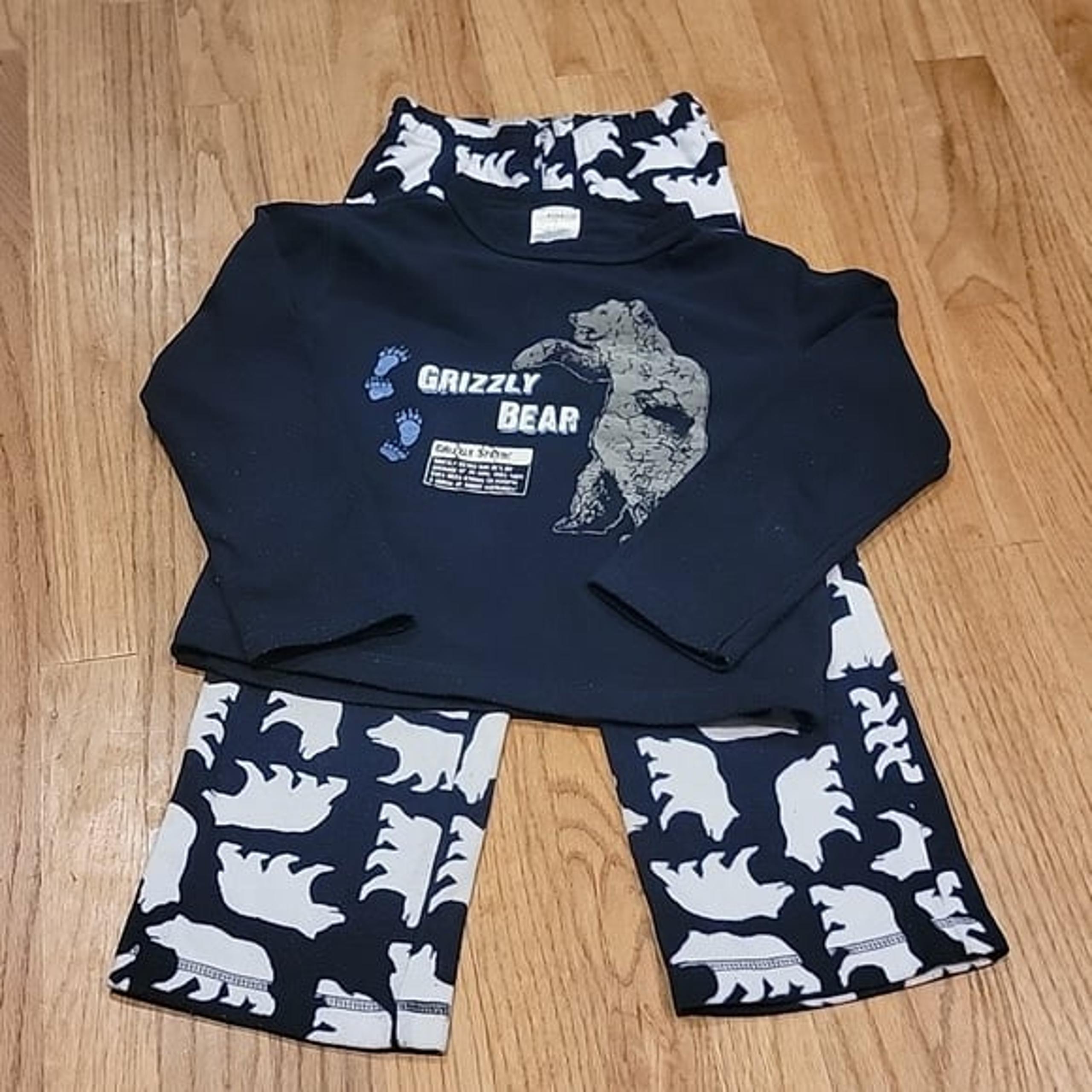 Lands' End Fleece Grizzly Bear 2 piece Pajamas