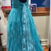 Deb Women's Aquamarine Illusion Rhinestone Ruffle Formal Dress Size 9/10