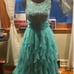 Deb Women's Aquamarine Illusion Rhinestone Ruffle Formal Dress Size 9/10