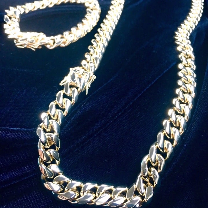 CUBAN LINK 18K GOLD NEW CHAIN ITALY