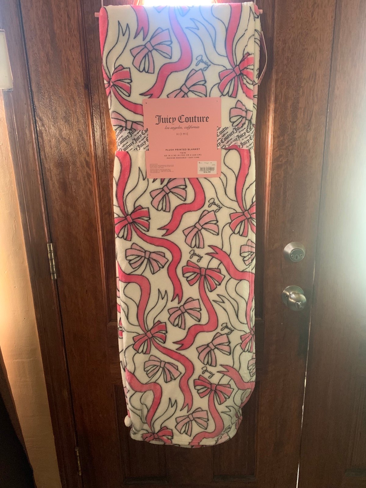 Juicy Couture Pink Bow Blanket