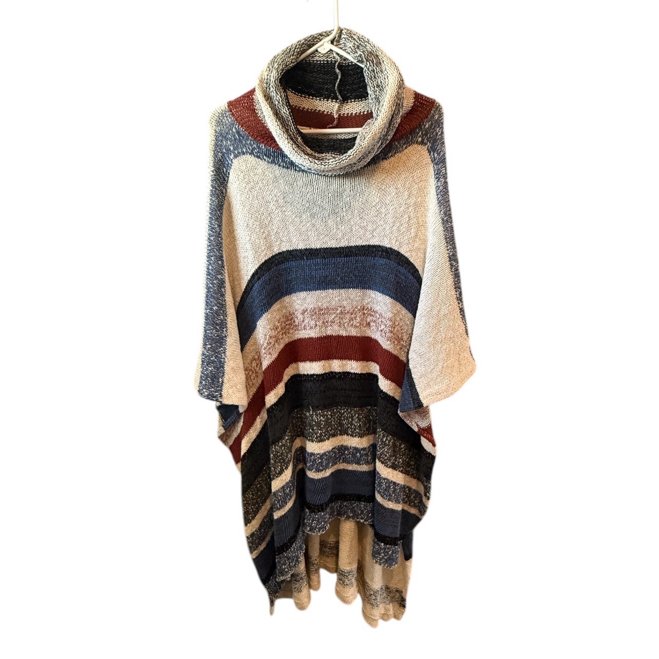 Free People OS Poncho Sweater Cape Cowl Neck Boho Fits S M L XL 1X 2X 3X