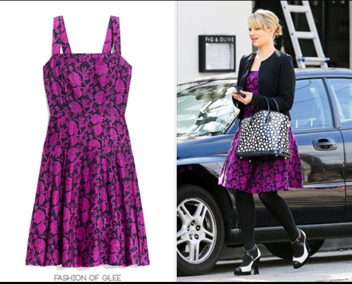 TORY BURCH “Jodie” Linen Floral Pleated Dress Purple 6 295 ASO Dianna Agron