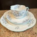Shelley Blue Rock Teacup-saucer-dessert plate England