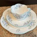 Shelley Blue Rock Teacup-saucer-dessert plate England