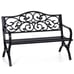 Garden Bench Metal Patio Bench Outdoor Porch Park Bench Cast Iron Sturdy Steel
