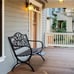 Garden Bench Metal Patio Bench Outdoor Porch Park Bench Cast Iron Sturdy Steel