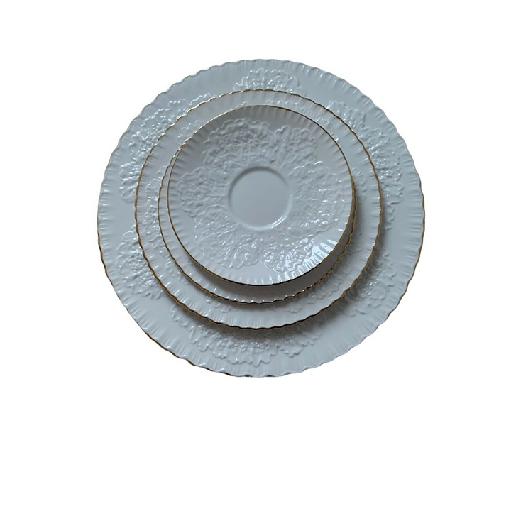 Spode China Savoy White Gold Trim 4 Piece Set