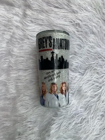 Grey's anatomy glitter tumbler