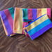 Vtg Crate And Barrel Cloth Napkins 1993 Vibrant Rainbow Colorful Lot Of 4 19x16