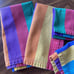 Vtg Crate And Barrel Cloth Napkins 1993 Vibrant Rainbow Colorful Lot Of 4 19x16