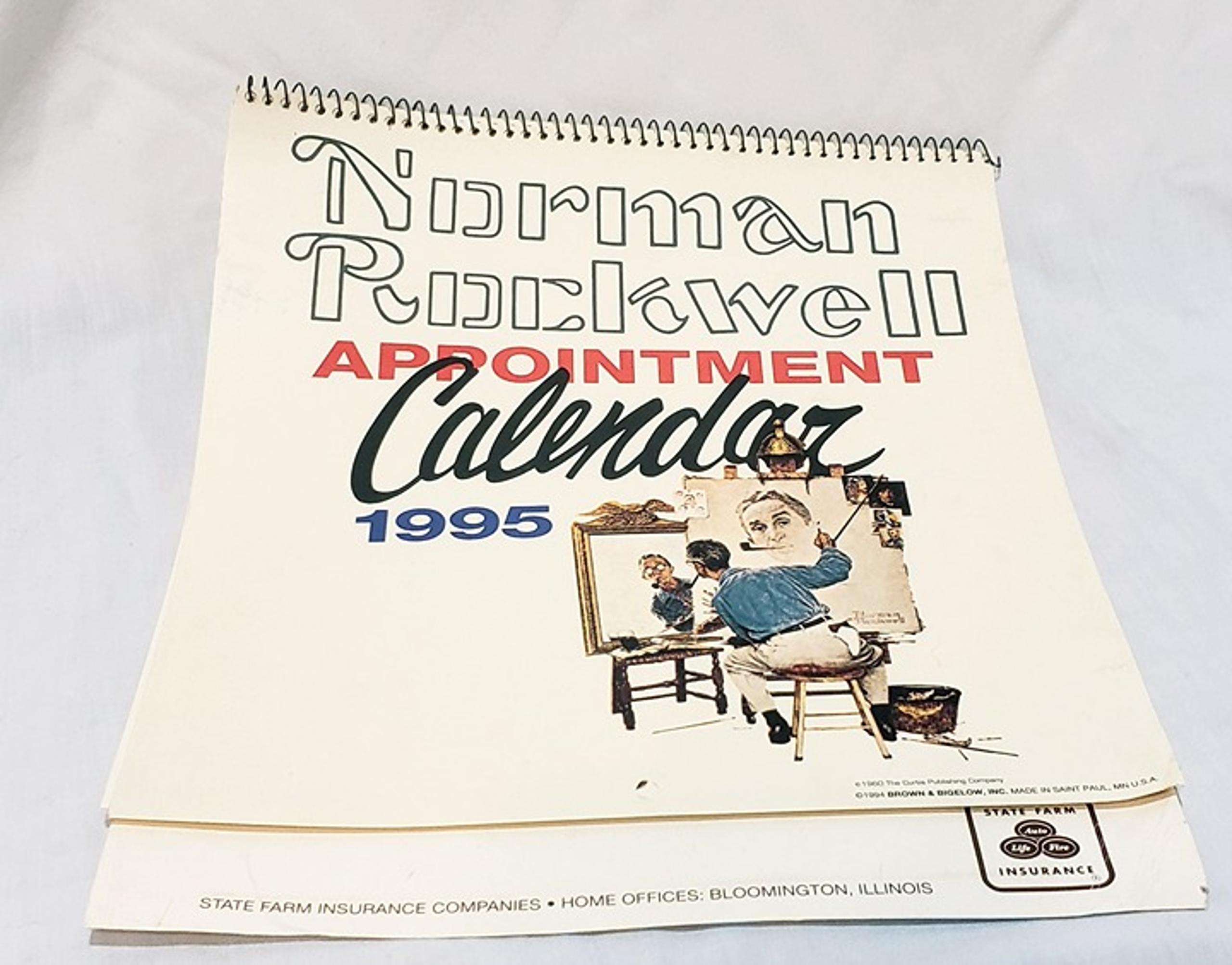State Farm Insurance Norman Rockwell Calendar Appointment Wall Advertising 1995
