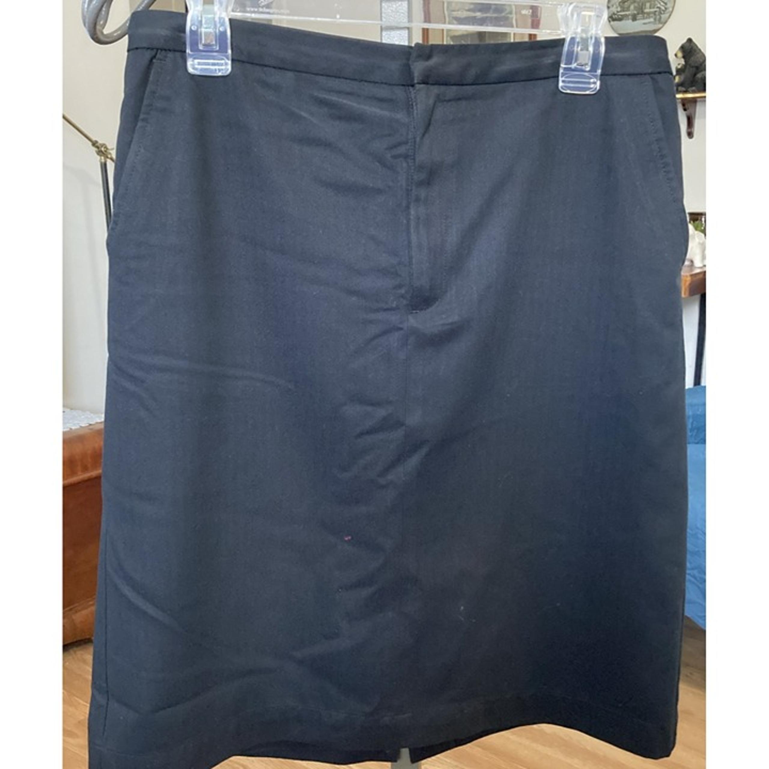 Womens Black Pencil Skirt Size 8 Lined Straight Knee Length Church Work