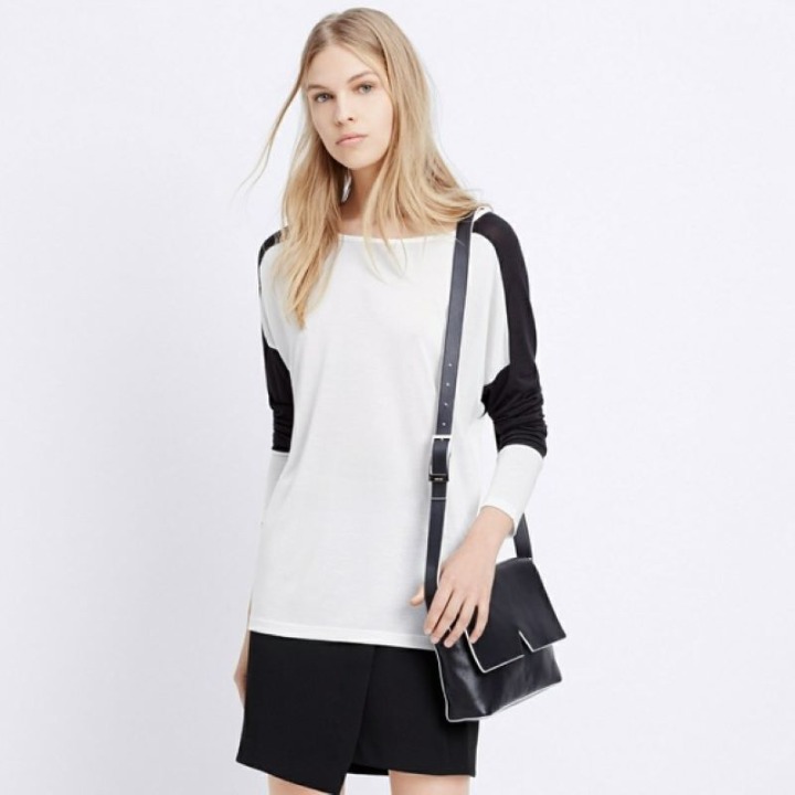 Vince Black Colorblock Dolman Sleeve
