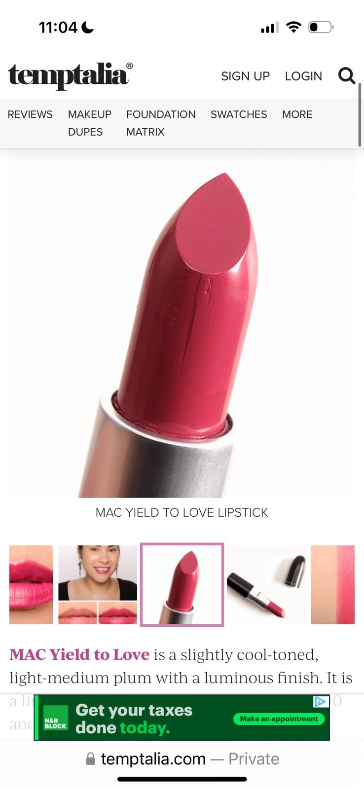 Mac Lipstick in Yield to love