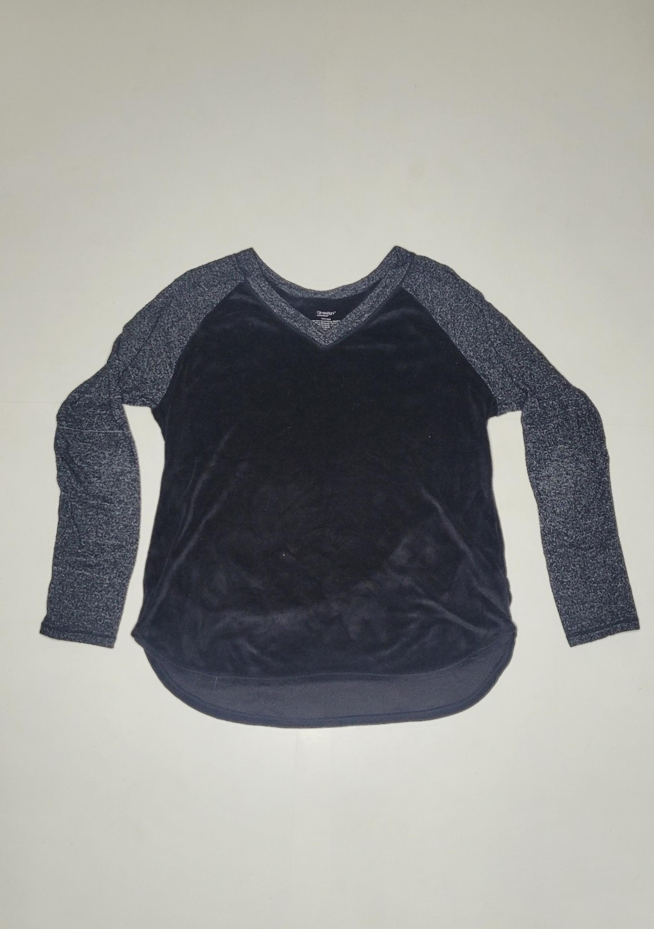 Climate Right CUDDL DUDS Womens Size S Long Sleeve Black V Neck Fleece Shirt