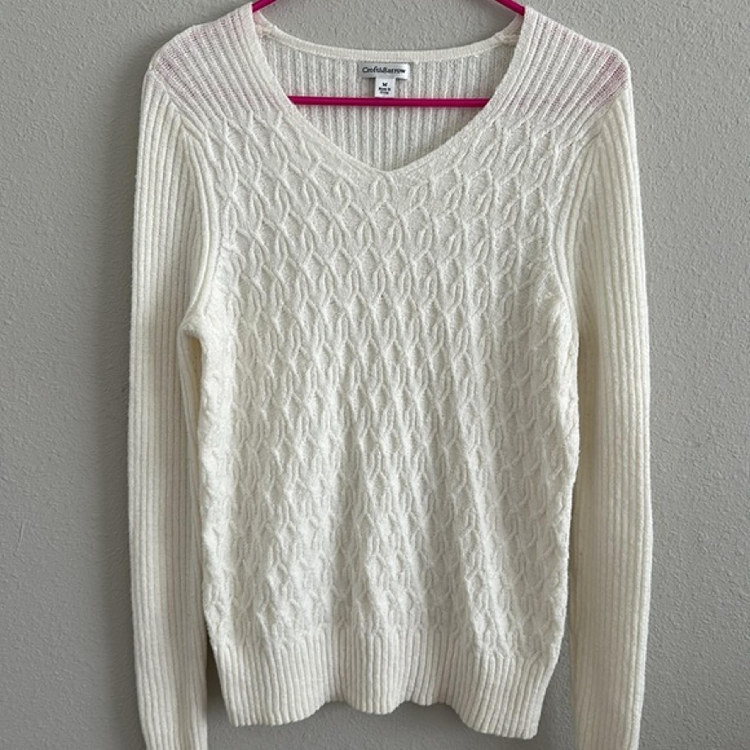 Croft&barrow cable knit ivory sweater medium