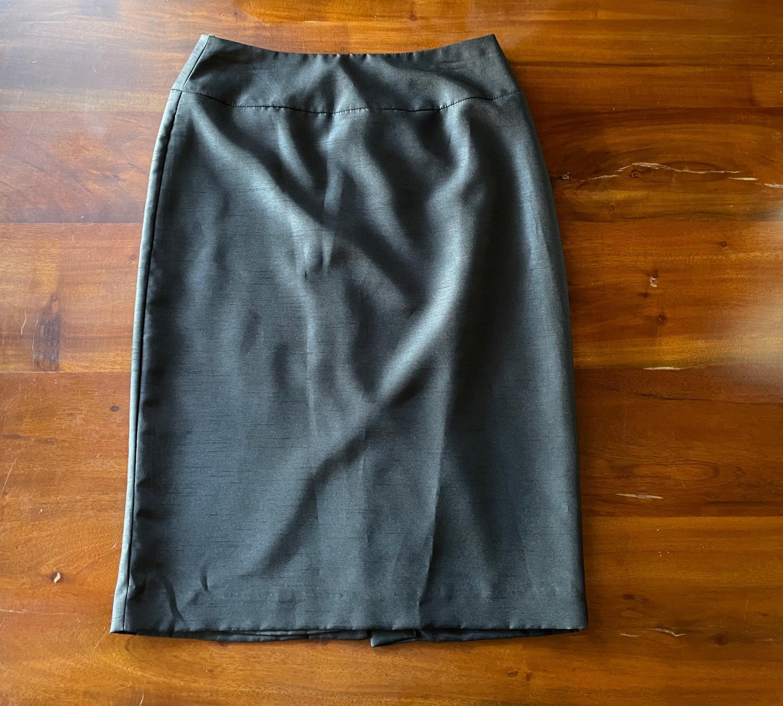 victor costa lined Zip black pencil skirt Sz 6