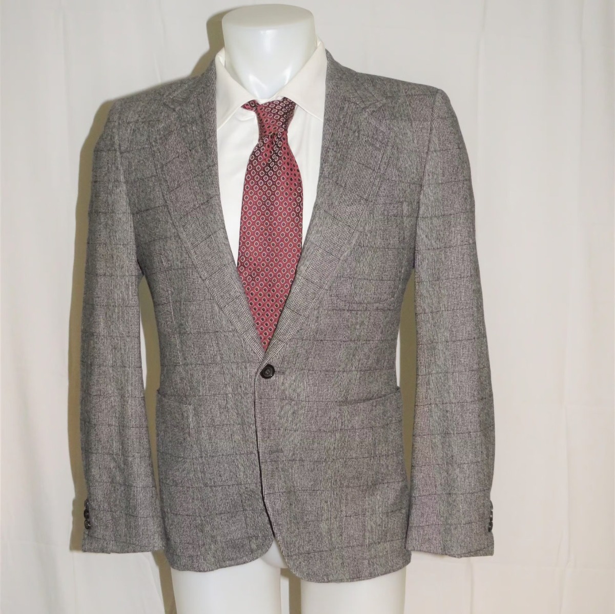 Yves Saint Laurent Rive Gauche Tom Ford Era Gray Plaid Cashmere Blend Blazer 38R