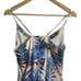 Slate & Willow Blue Tropical Leaf Print Handkerchief Hem Sleeveless Dress Size S