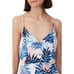 Slate & Willow Blue Tropical Leaf Print Handkerchief Hem Sleeveless Dress Size S