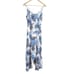 Slate & Willow Blue Tropical Leaf Print Handkerchief Hem Sleeveless Dress Size S