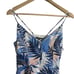 Slate & Willow Blue Tropical Leaf Print Handkerchief Hem Sleeveless Dress Size S