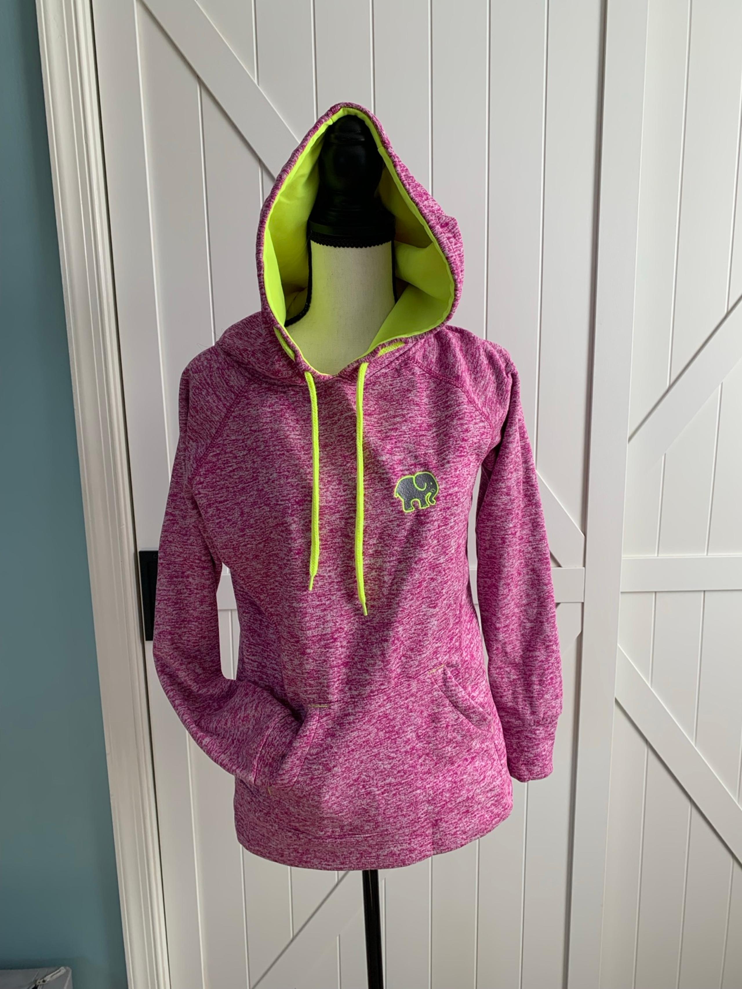 Women's Ivory Ella Purple and Yellow Hoodie Sweatshirt Size Medium