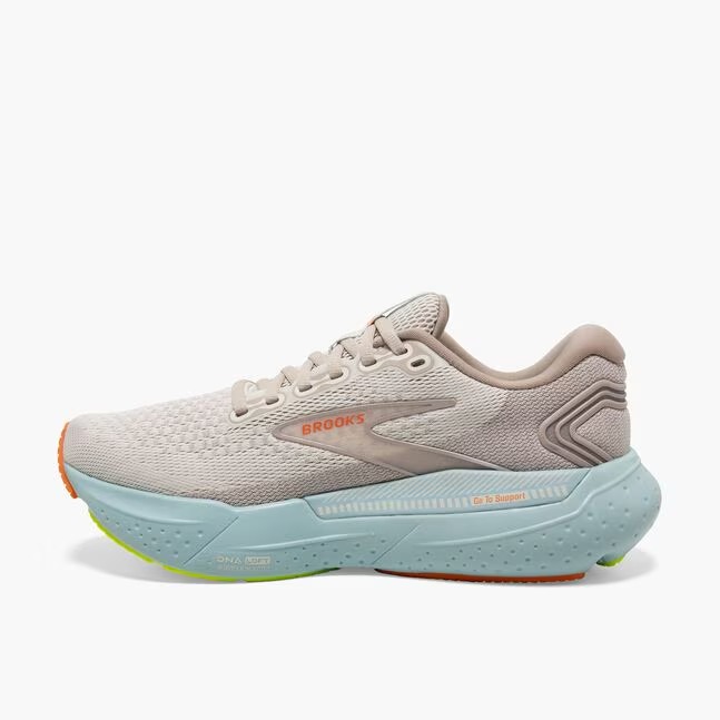 Brooks Glycerin GTS 21 Women's road-running shoes, Coconut/Aqua/Autumn Sunset