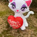 4 Ft Valentine's Day Inflatable Cat with Love Heart Light Up Decoration