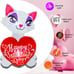 4 Ft Valentine's Day Inflatable Cat with Love Heart Light Up Decoration