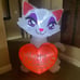 4 Ft Valentine's Day Inflatable Cat with Love Heart Light Up Decoration