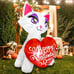 4 Ft Valentine's Day Inflatable Cat with Love Heart Light Up Decoration