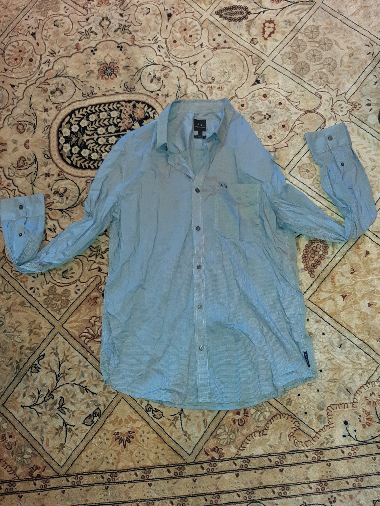 Armani Exchange Button-Down Long Sleeve Dress Top