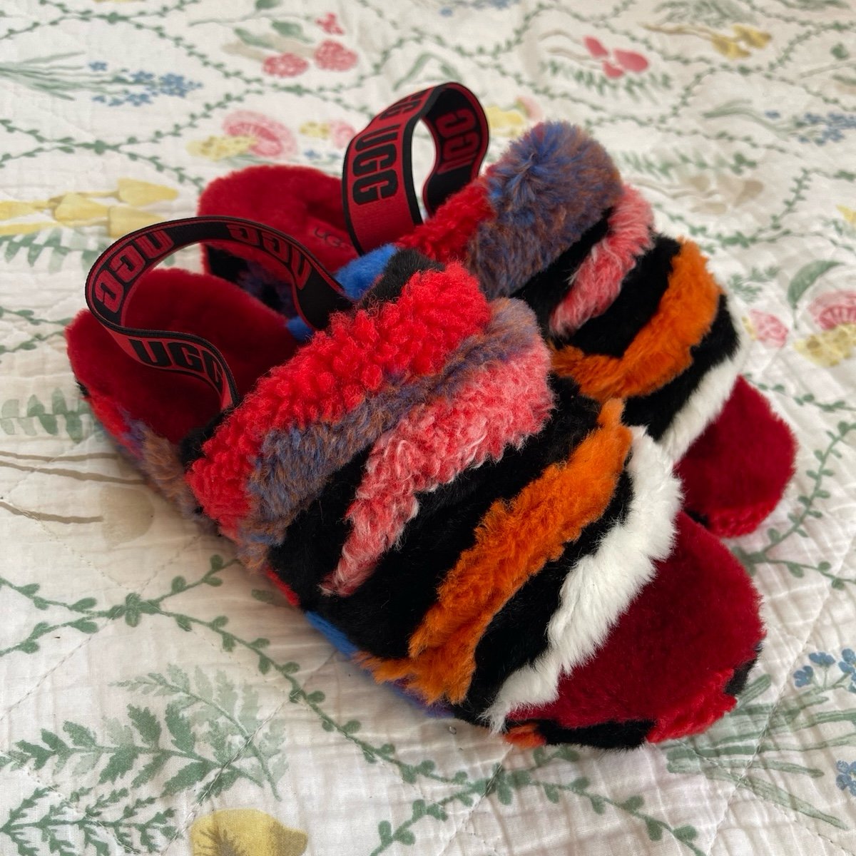 Colorful platform UGG slippers