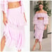 NWT Loveshackfancy Dasher Skirt Soft Iris Pink Ruffle Asymmetric 475 Sz 6