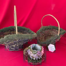 New Moss-lined Baskets for Flower Arrangements