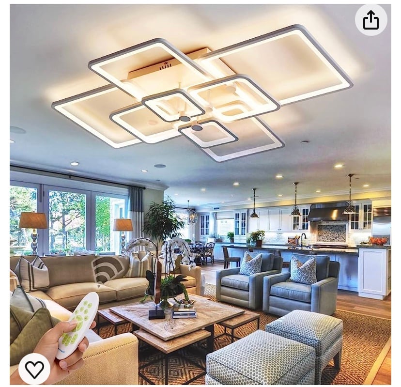 Modern LED Ceiling Light Fixture, 8-Light 41.7”
