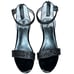 New Girl's Nina Kristina Black Chunky Glitter Wedge Sandals size 5M