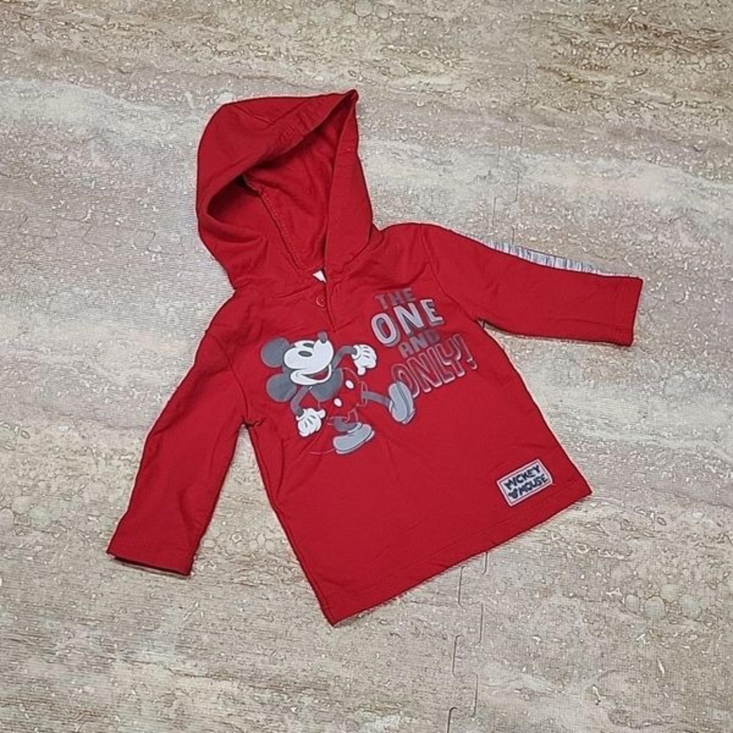 DISNEY BABY RED HOODIE FOR AROUND 12 MONTH BABY