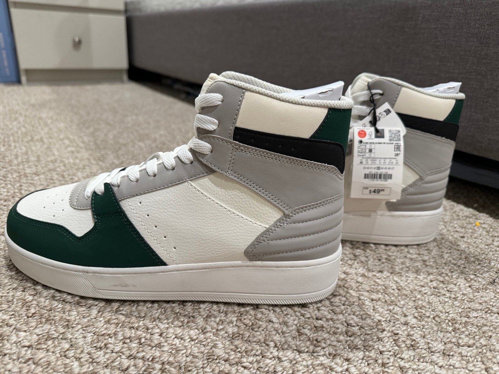 Zara men’s size 10 high top shoes
