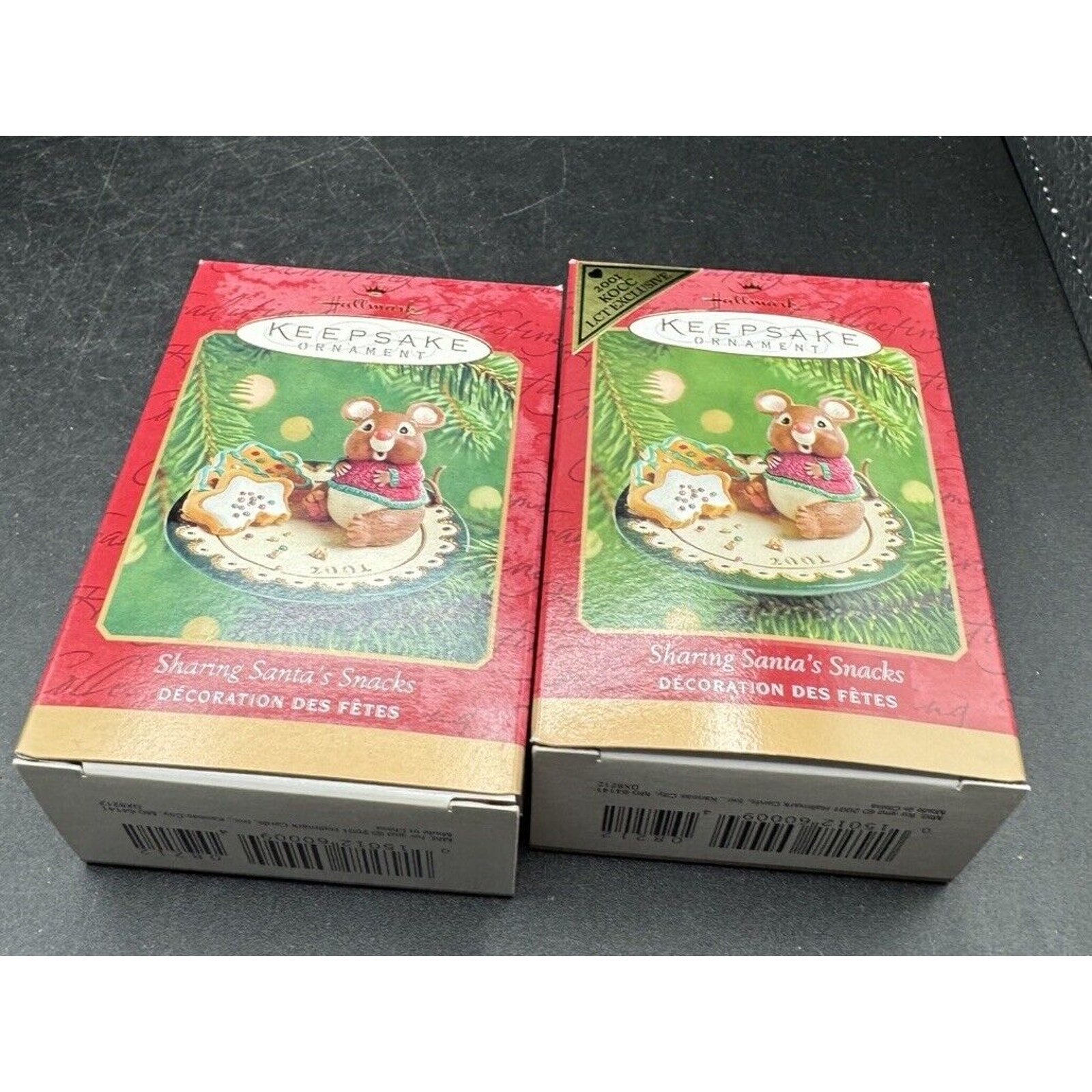 Hallmark 2001 Sharing Santa's Snacks Mouse Christmas Ornament Reg & Repaint -17D