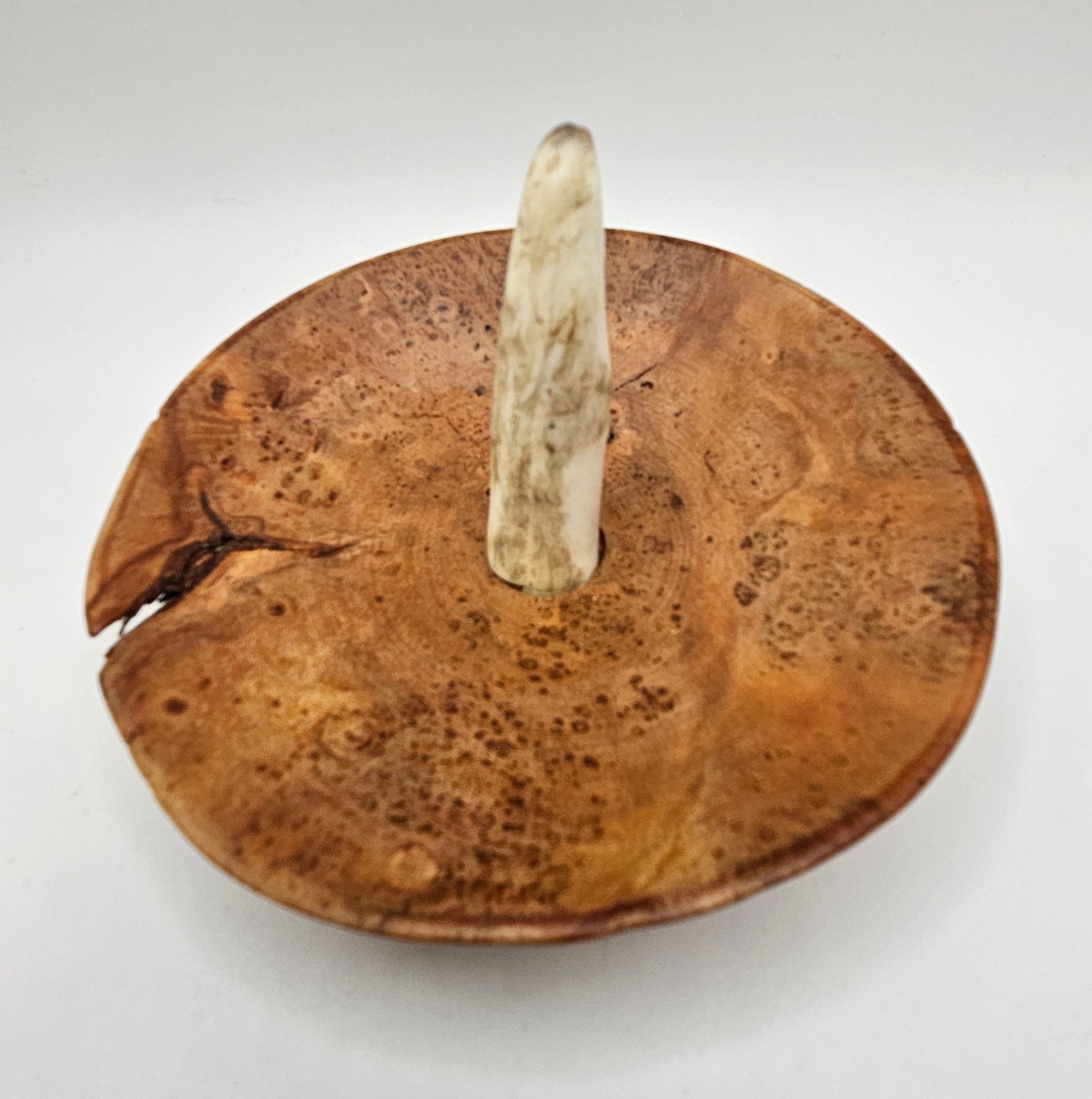 Cherry Burl Wooden Ring Dish & Deer Antler Ring Holder