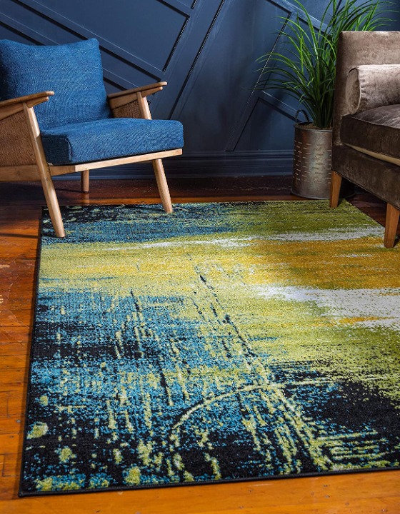 5 x 8 ft New Area Rug Light Green H Home Decorative Art Soft Carpet Collectible