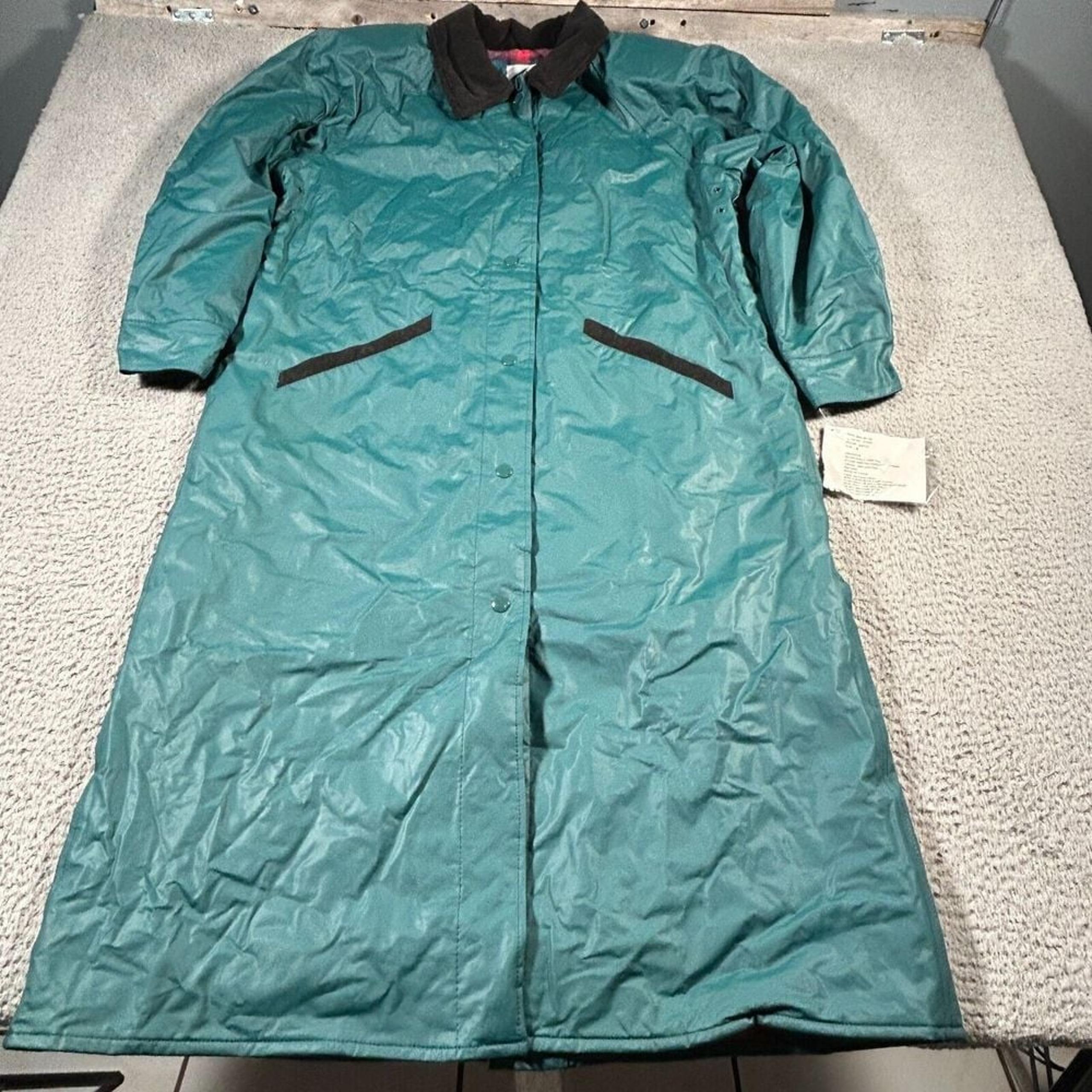 Vintage Misty Harbor Women's Medium Rain Coat Jacket Vinyl Flannel Lined
