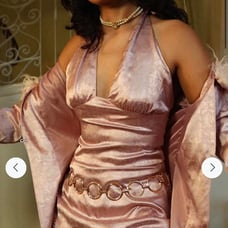 ELSIE + FRED pink satin halter top