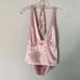 ELSIE + FRED pink satin halter top