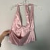 ELSIE + FRED pink satin halter top