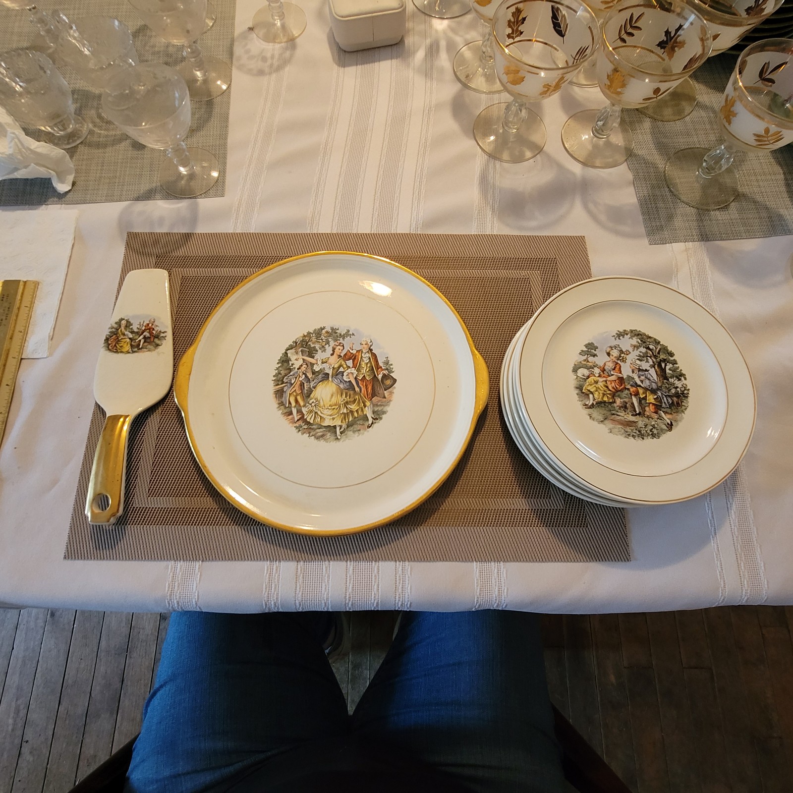 Antique cake service/ plate set Charles S. Boraks