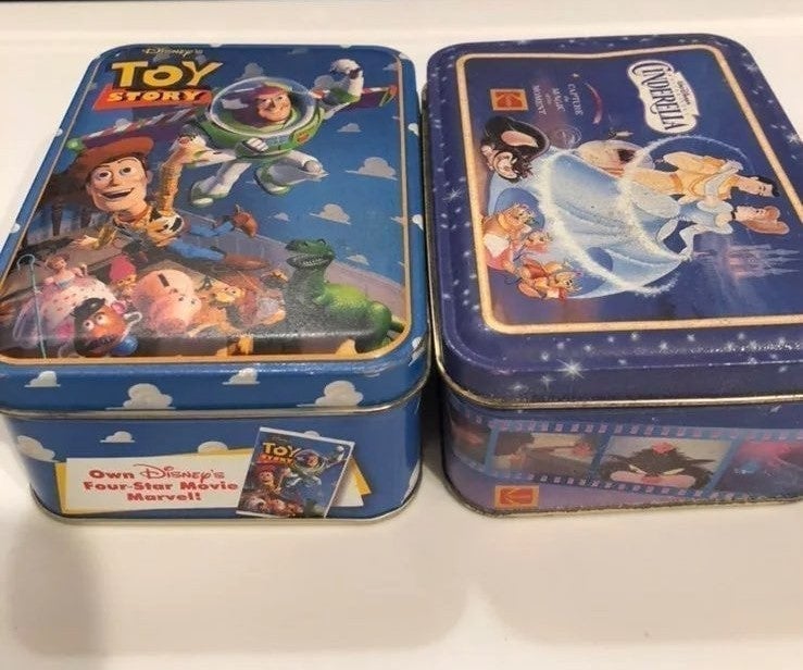 Disney movie Metal tins - toy story box and cinderella box